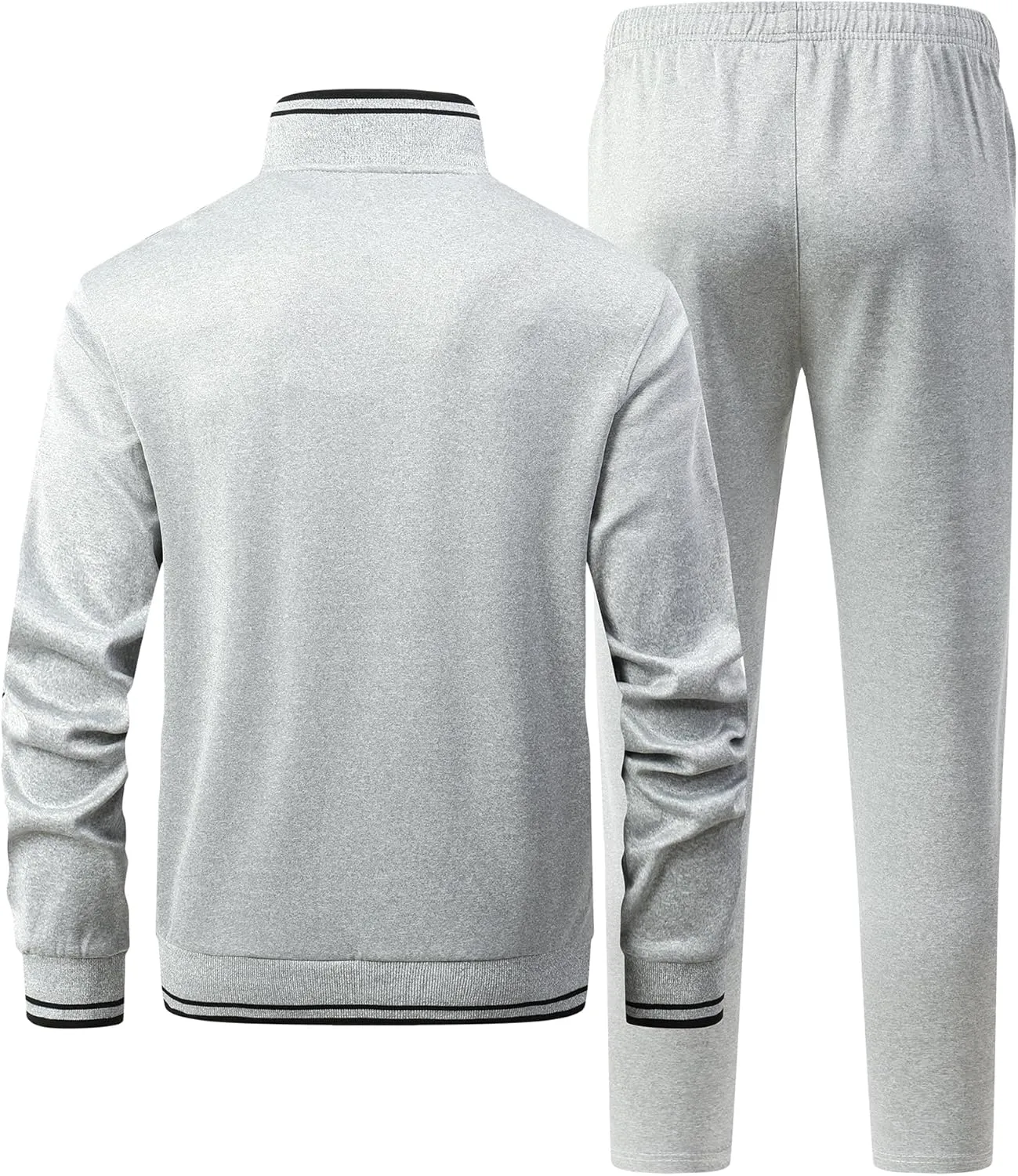 Men's 2 Pieces Athletic Tracksuit Full-Zip Workout Sweatsuit with Active Jackets and Pants
