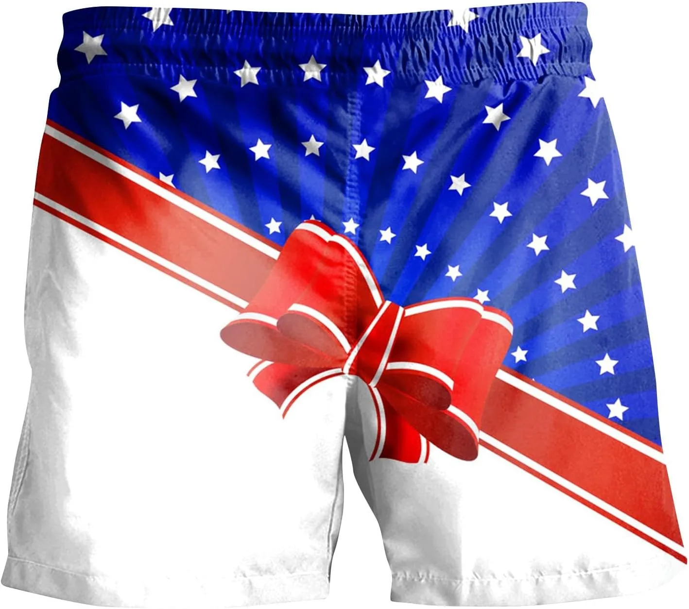 Mens 4th of July Swim Trunks Casual USA Shorts Ripstop Festival Quick Dry Trunks Lightweight Mens Swim Shorts Hiking