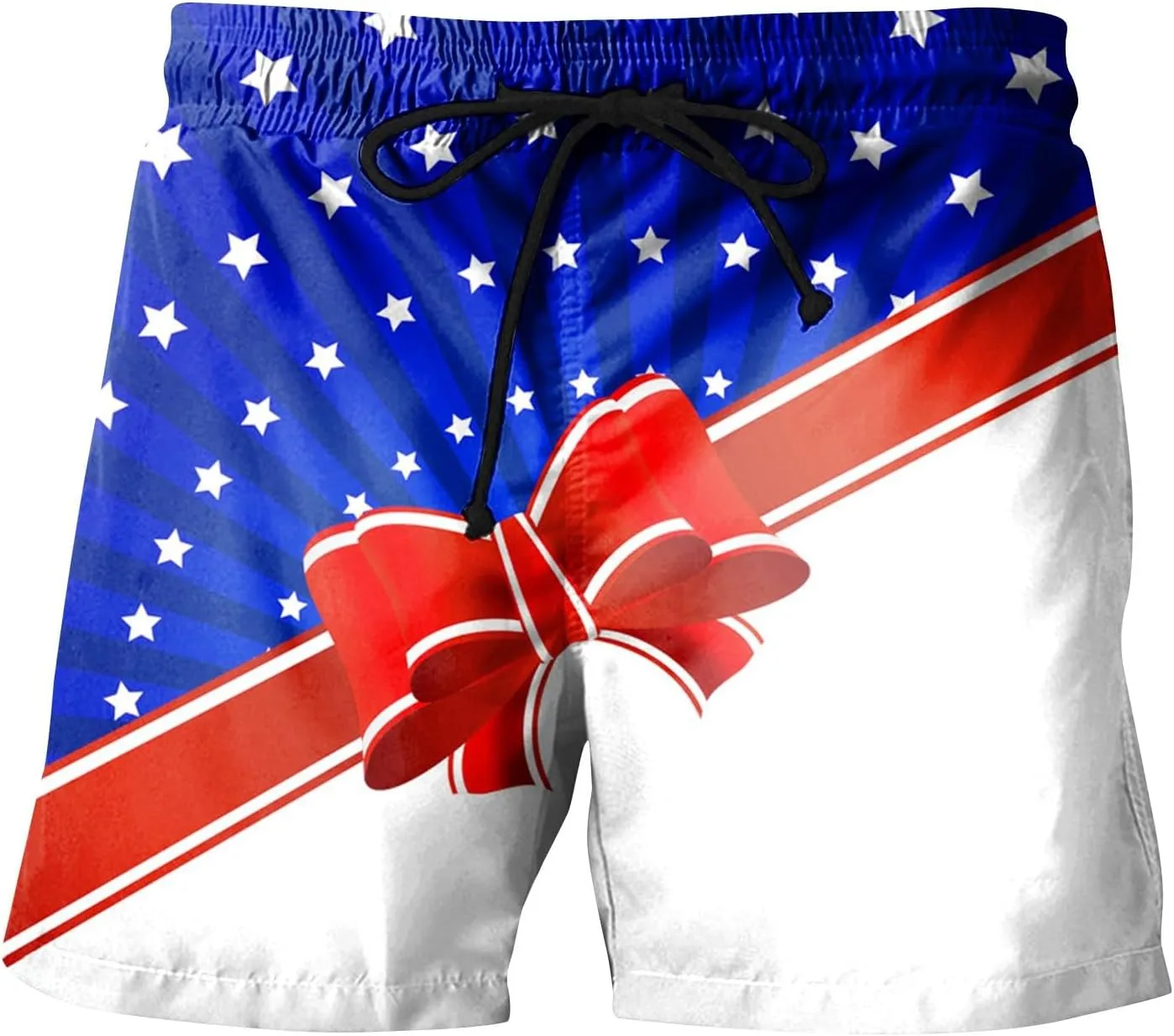 Mens 4th of July Swim Trunks Casual USA Shorts Ripstop Festival Quick Dry Trunks Lightweight Mens Swim Shorts Hiking