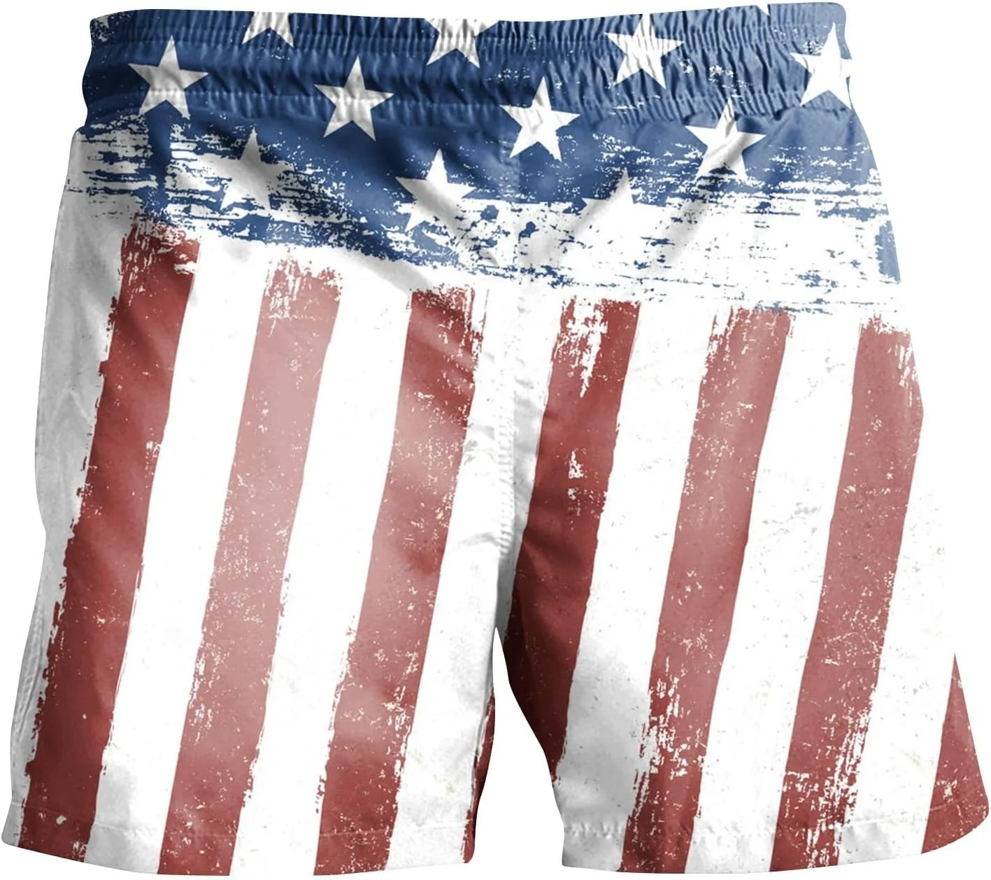 Mens 4th of July Swim Trunks Casual USA Shorts Ripstop Festival Quick Dry Trunks Lightweight Mens Swim Shorts Hiking