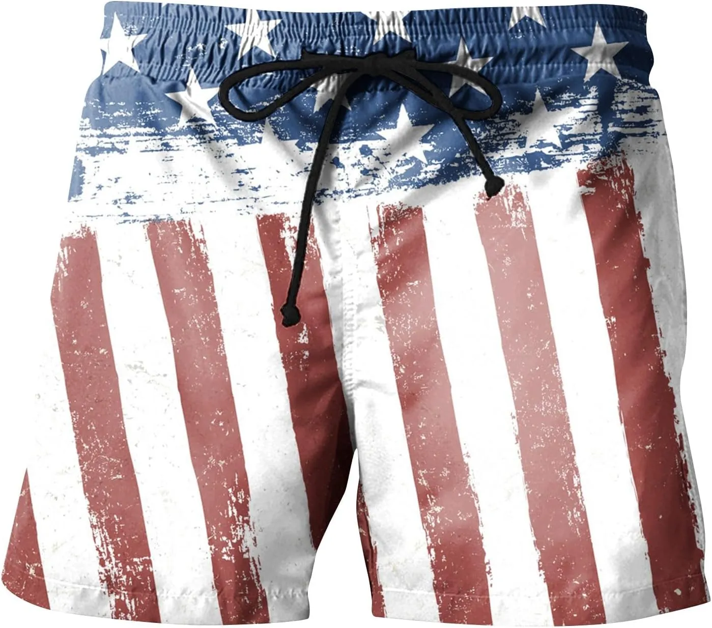 Mens 4th of July Swim Trunks Casual USA Shorts Ripstop Festival Quick Dry Trunks Lightweight Mens Swim Shorts Hiking