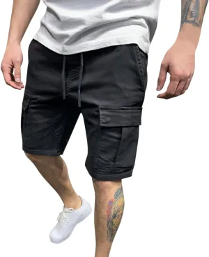 Men's Baggy Jean Shorts Loose Fit Vintage Wide Leg Jorts Y2K Streetwear Hip Hop Casual Long Cargo Denim Shorts