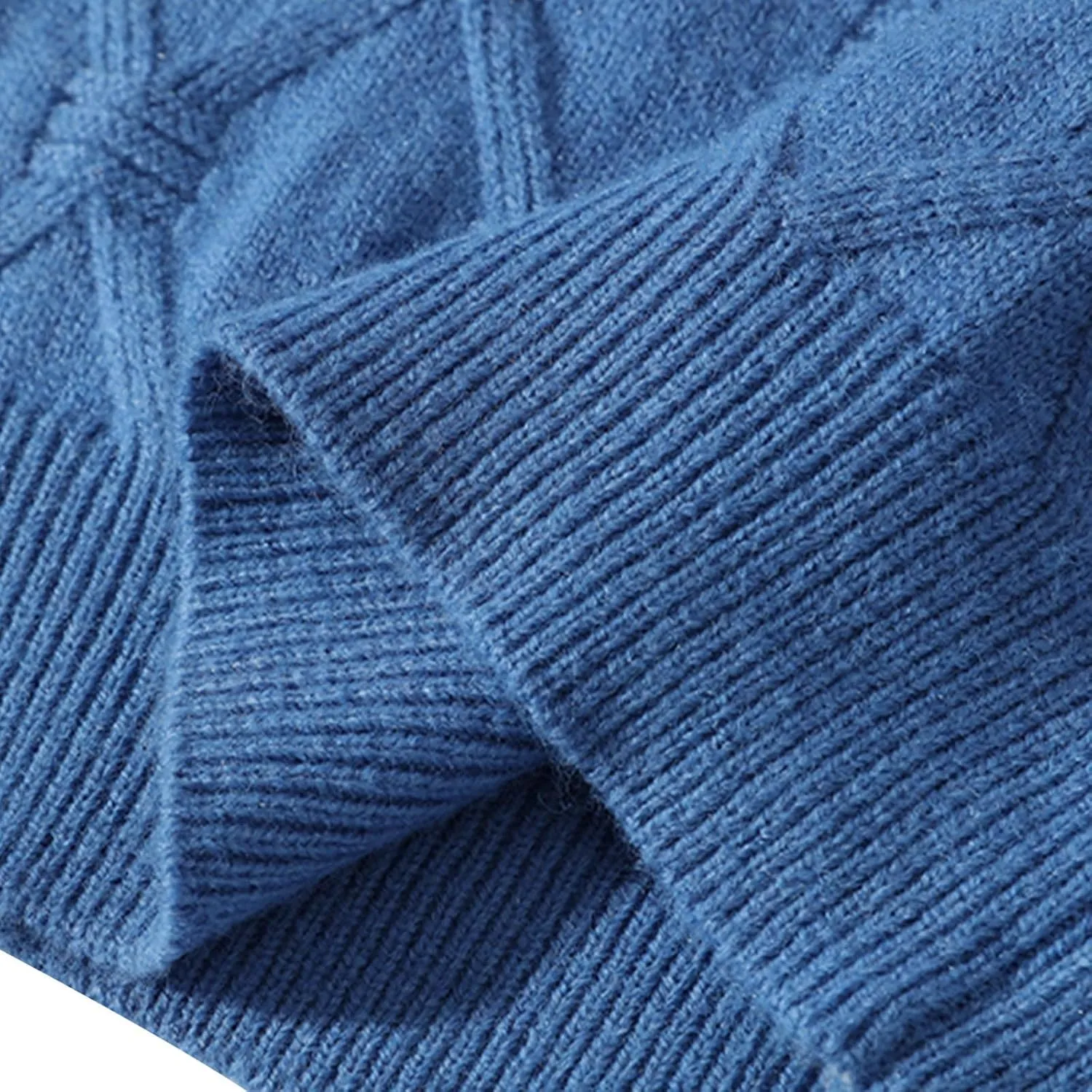 Mens Cable Knit Sweater Plus Size Knitted Chunky Pullover Loose Crewneck Sweater Winter Thermal Long Sleeve Knitwear