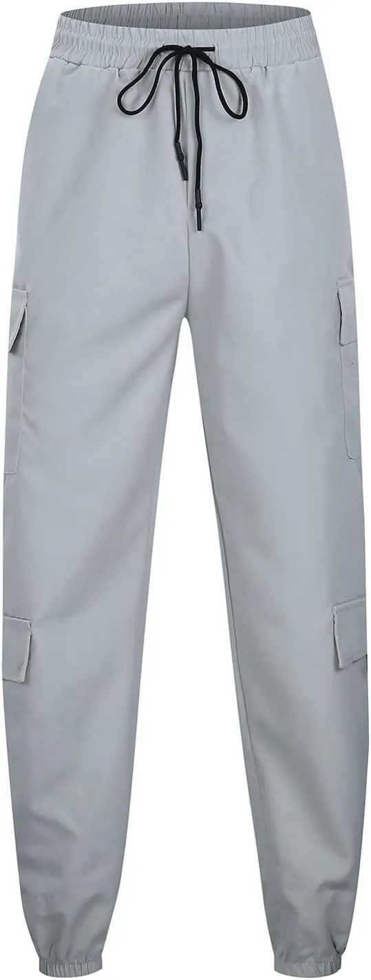Mens Cargo Sweatpants with Pockets Elastic Waisted Lightweight Joggers Casual Relaxed Fit Drawstring Stretch Jogging Trousers