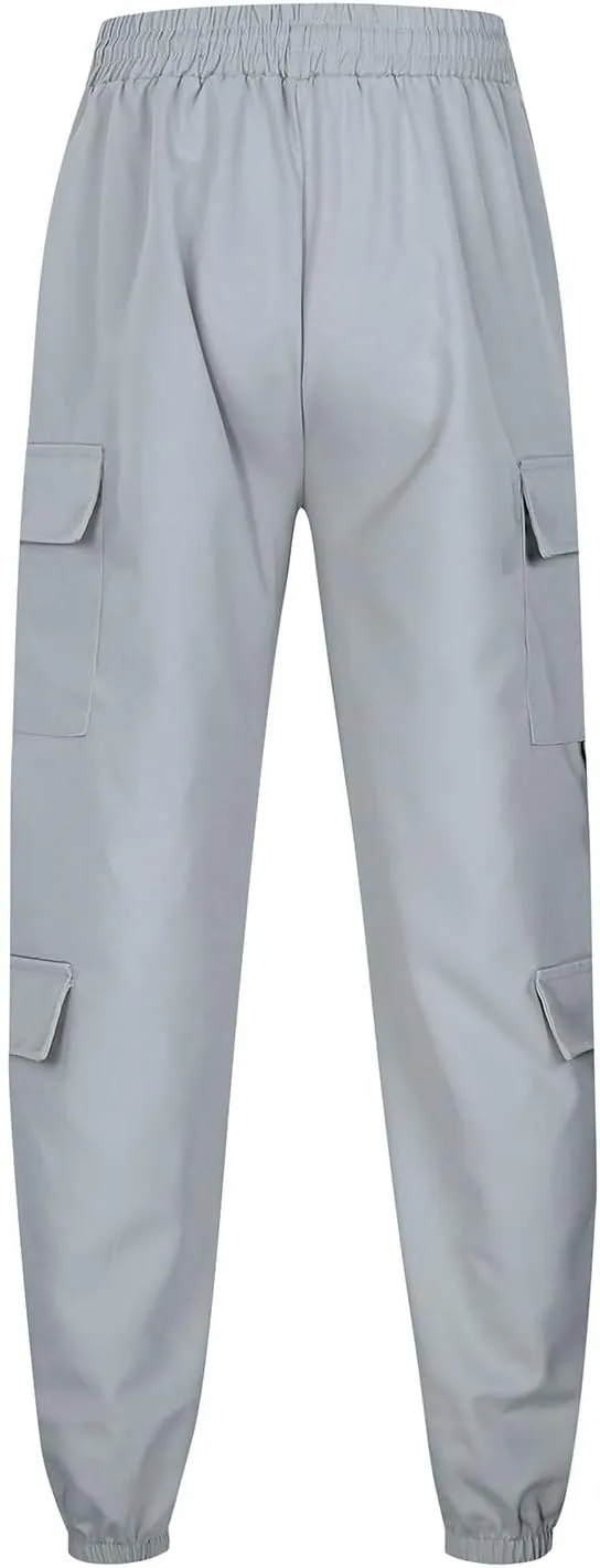 Mens Cargo Sweatpants with Pockets Elastic Waisted Lightweight Joggers Casual Relaxed Fit Drawstring Stretch Jogging Trousers