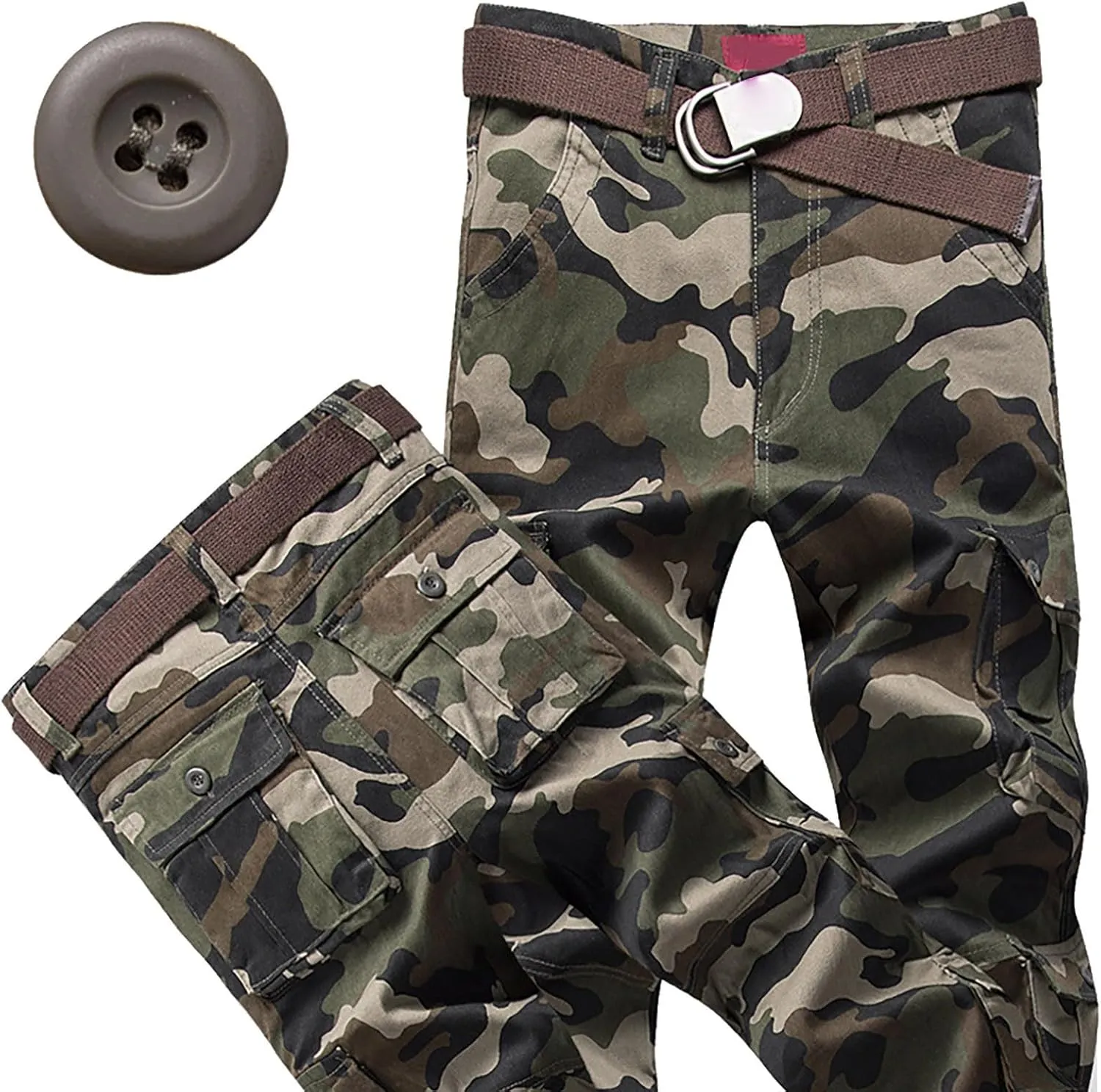 Mens Casual Cargo Joggers Pants Elastic Waist Drawstring Stretch Relaxed Fit Work Pants Tapered Sweatpants