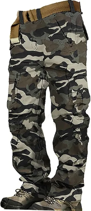 Mens Casual Cargo Joggers Pants Elastic Waist Drawstring Stretch Relaxed Fit Work Pants Tapered Sweatpants