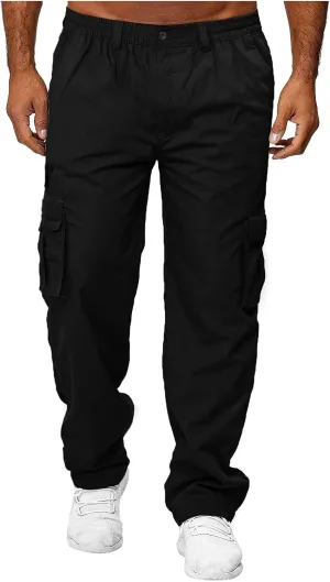 Men's Casual Pants with Multiple Pockets Camo Mens Joggers Sweatpants Corduroy Pants For Young Men Long Plaid Pajama Pants