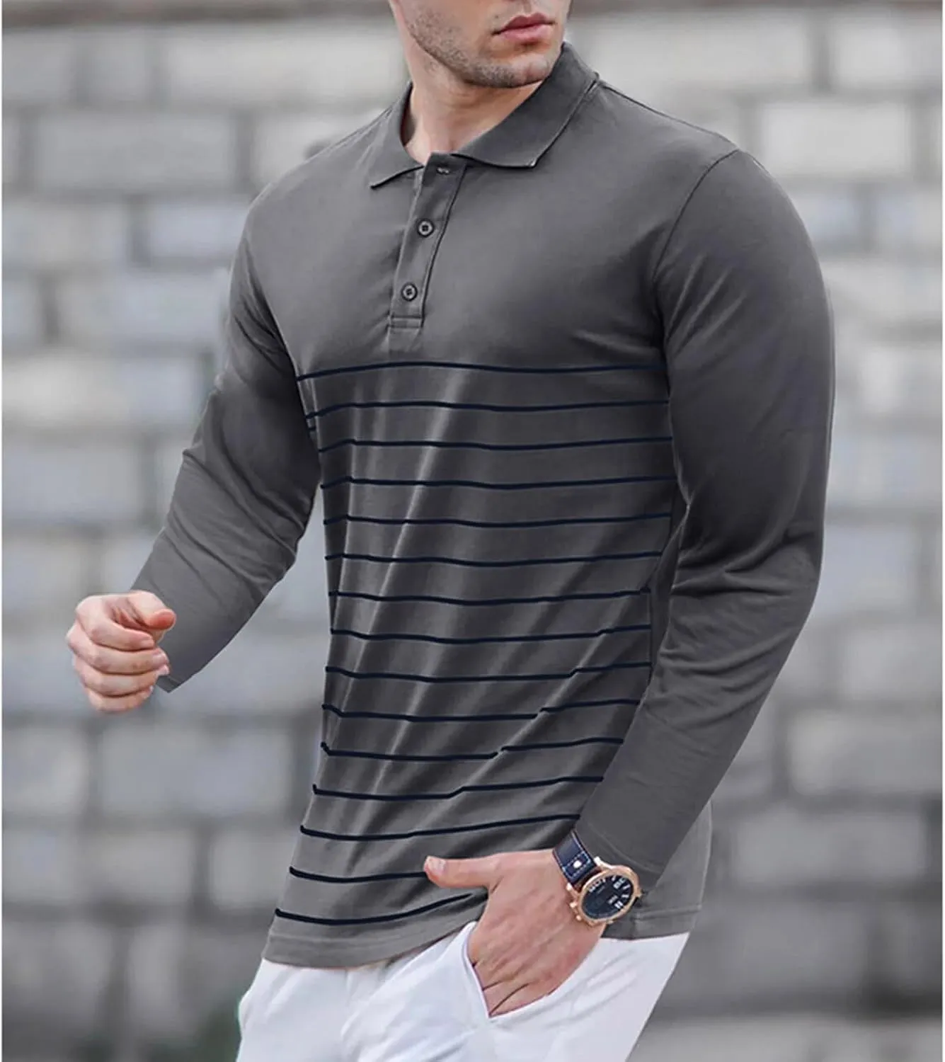 Men's Casual Round Neck Long Sleeve Pullover Printed T-Shirt Blouse Tops, 2024 Tall and Big Mens Tops Fall Trendy
