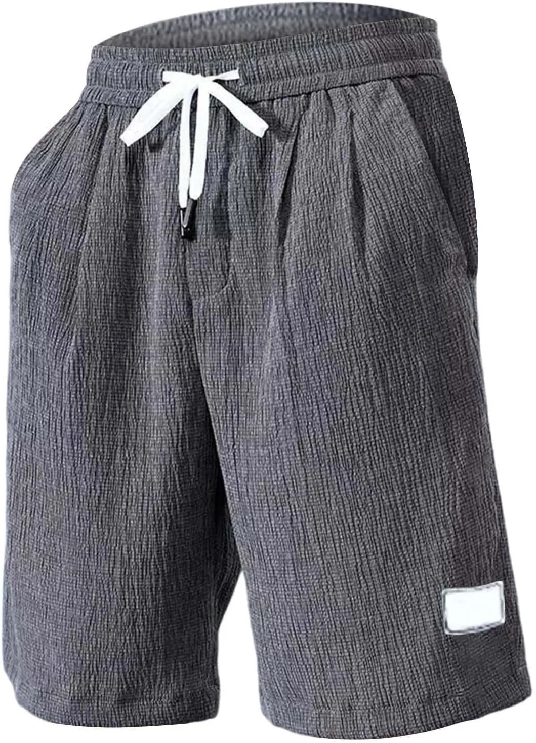 Men's Corduroy Shorts Moisture Wicking Casual Athletic Short Pants Elastic Waist Drawstring Lightweight Beach