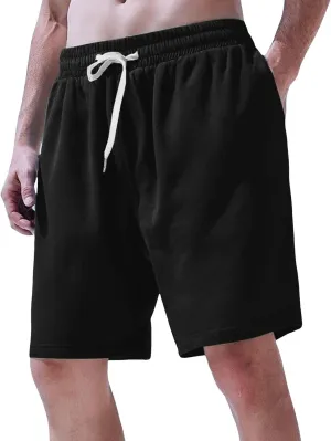 Men's Corduroy Shorts Moisture Wicking Casual Athletic Short Pants Elastic Waist Drawstring Lightweight Beach