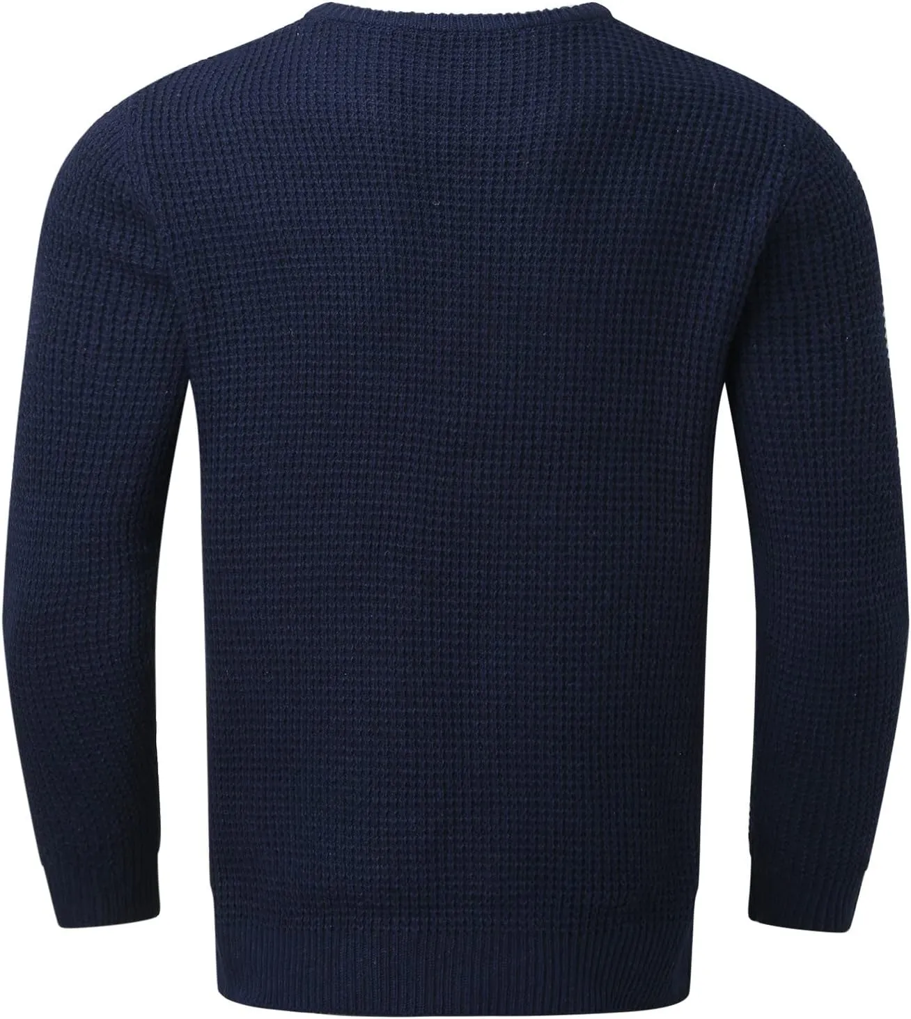 Mens Crewneck Cable Knit Chunky Pullover Sweater Long-Sleeve Soft Cotton Basic Lightweight Sweater Fashion Tops
