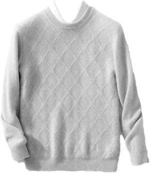 Men's Crewneck Wool Pullover Sweater Long Sleeve Knitwear Sweater Casual Relax Fit Jumper Tops