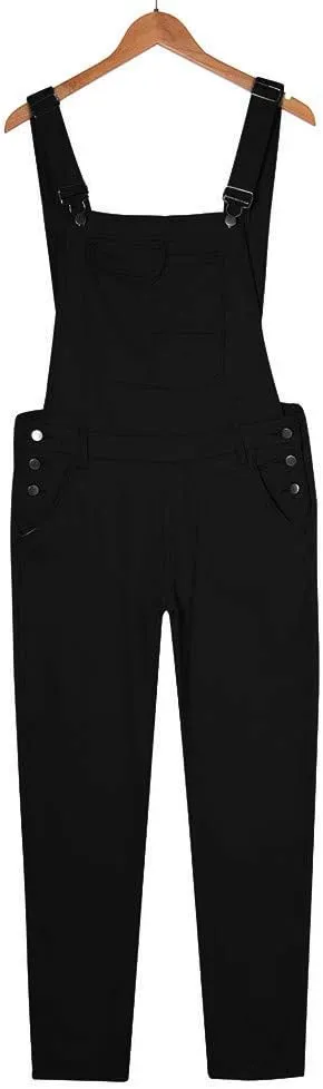 Men's Denim Bib Overall Jean Romper Trousers Cotton Relaxed Fit Pants Fashion Workwear Jumpsuit with Pockets