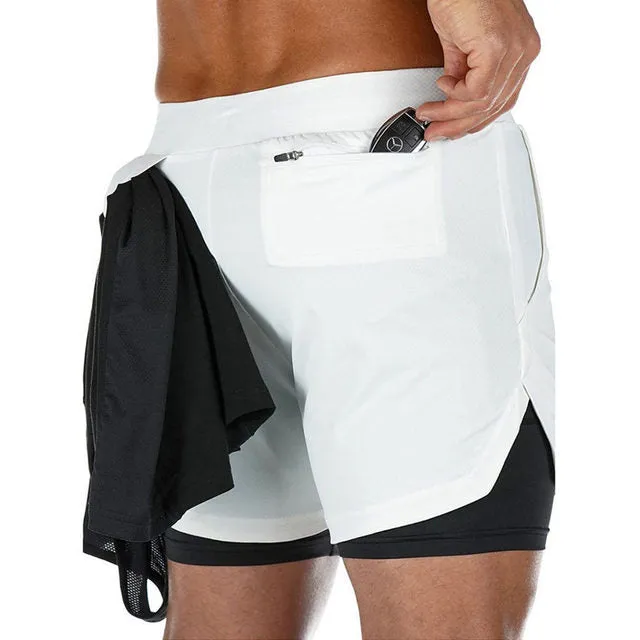 Men's Double Decker Quick Dry Shorts With Phone Pocket