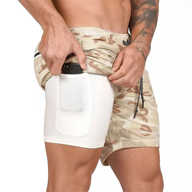 Men's Double Decker Quick Dry Shorts With Phone Pocket