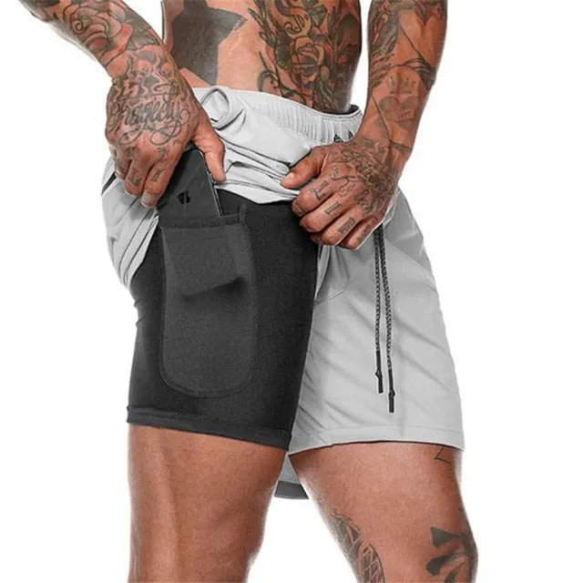 Men's Double Decker Quick Dry Shorts With Phone Pocket