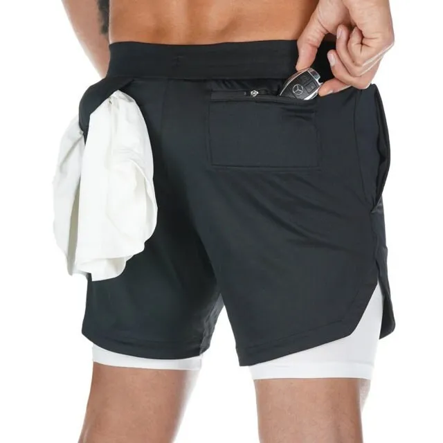 Men's Double Decker Quick Dry Shorts With Phone Pocket