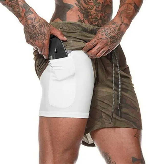 Men's Double Decker Quick Dry Shorts With Phone Pocket