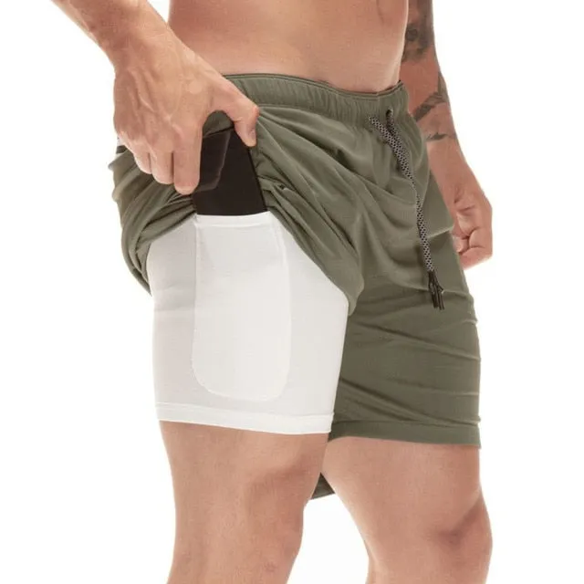 Men's Double Decker Quick Dry Shorts With Phone Pocket