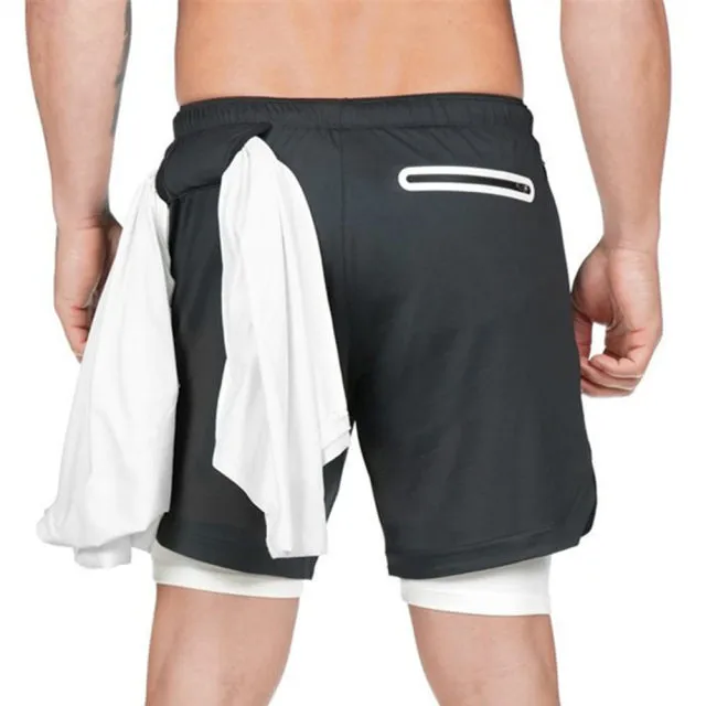Men's Double Decker Quick Dry Shorts With Phone Pocket