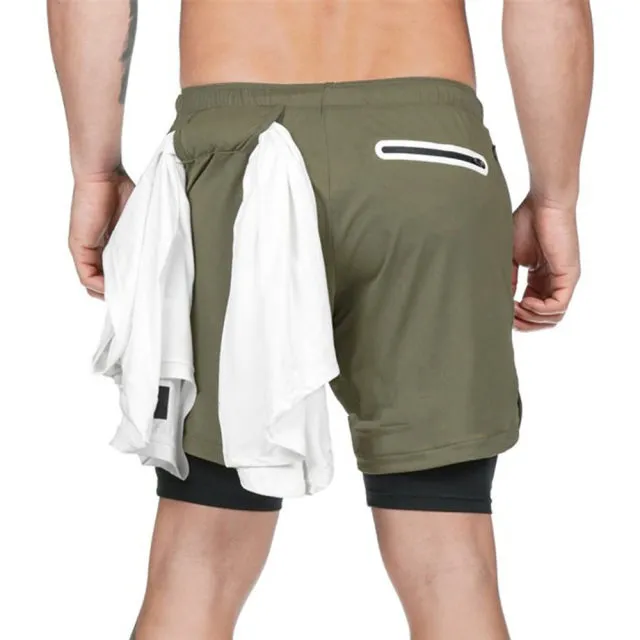 Men's Double Decker Quick Dry Shorts With Phone Pocket