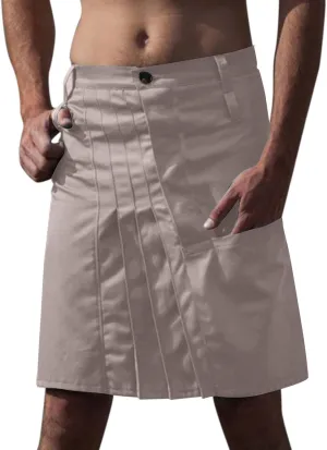 Mens Fashion Pleated Skirt Casual Skirt Skirt Scottish Style Retro Solid Pocket Pleated Skirt
