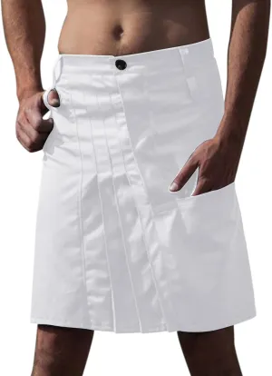 Mens Fashion Pleated Skirt Casual Skirt Skirt Scottish Style Retro Solid Pocket Pleated Skirt