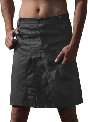 Mens Fashion Pleated Skirt Casual Skirt Skirt Scottish Style Retro Solid Pocket Pleated Skirt