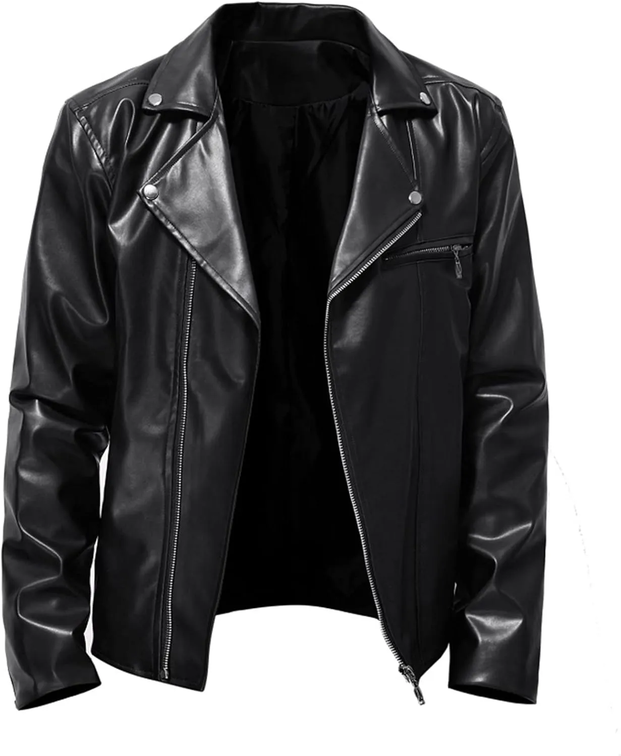 Men's Faux Leather Motorcycle Jacket Military Bomber Cargo Jackets Windproof Coat Original Zip Biker Motorcycle Outwear