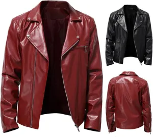 Men's Faux Leather Motorcycle Jacket Military Bomber Cargo Jackets Windproof Coat Original Zip Biker Motorcycle Outwear