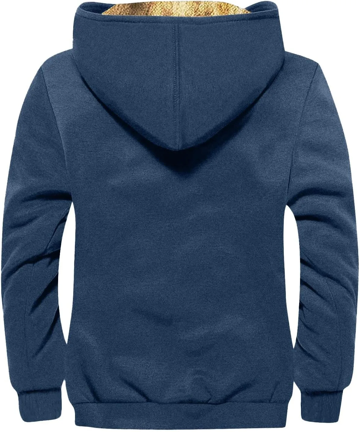 Mens Fleece Jacket,Winter Sherpa Lined Jackets For Men Hoodie Big And Tall Full Zip Up Coats Outdoor Work Coat M-7Xl