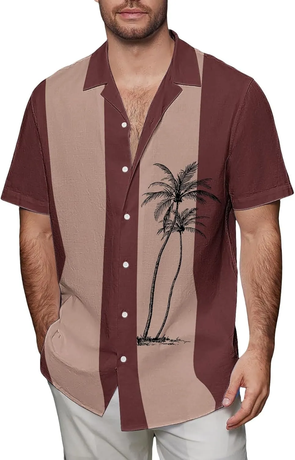 Mens Hawaiian Shirt Short Sleeves Button Down Casual T Shirts Oversize Funny Print Summer Beach Wedding Party Tee Top