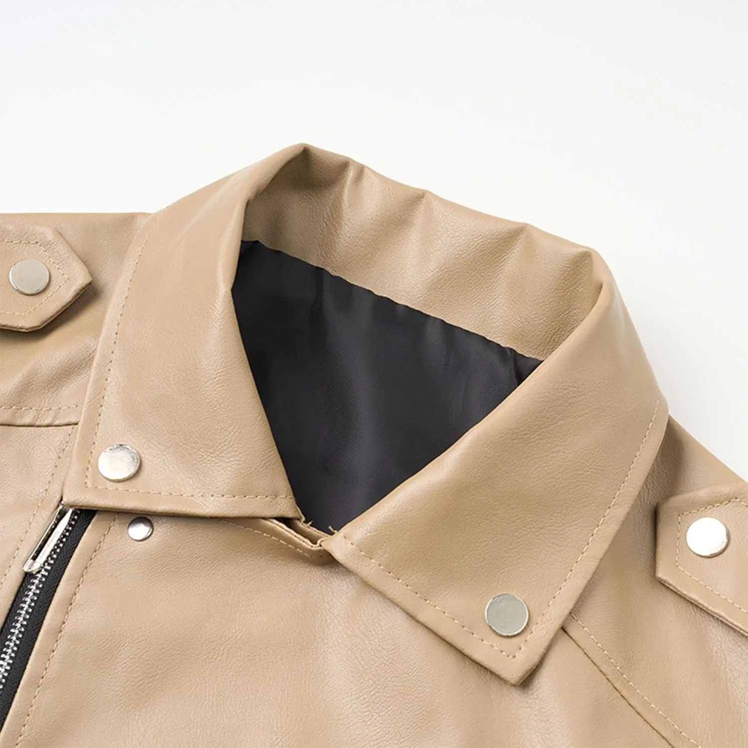 Mens Leather Jacket Turn Down Collar Jacket Waterproof Motorcycle Jacket Casual Faux Leather Jacket Warm Winter Coats