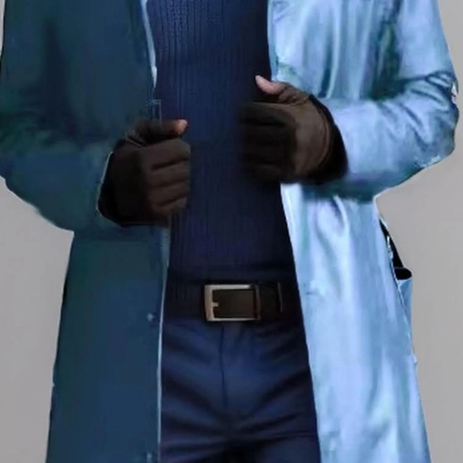 Mens Long Leather Trench Coat Full Length Motorcycle Leather Jakcet Fashion Slim Fit Punk Jacket Overcoat