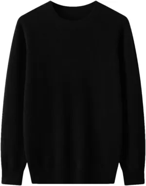 Men's Long Sleeve Sweater Loose O Neck Knitwear Pullover Sweater Casual Tops