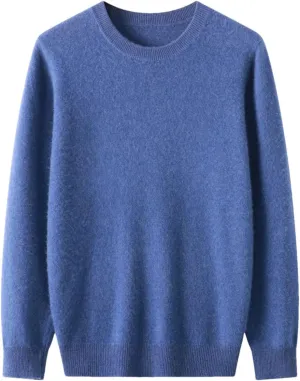Men's Long Sleeve Sweater Loose O Neck Knitwear Pullover Sweater Casual Tops