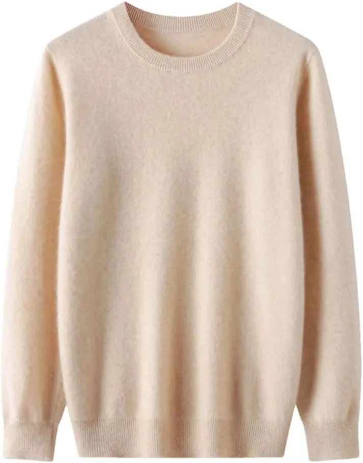 Men's Long Sleeve Sweater Loose O Neck Knitwear Pullover Sweater Casual Tops