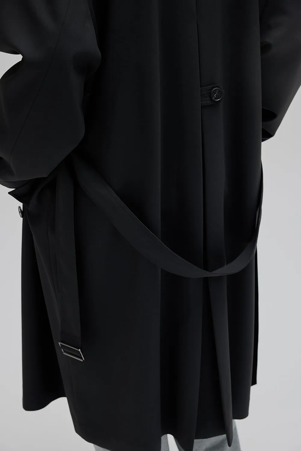 Mens Oversized Long Trench Coat Double Breasted Lapel Windproof Overcoat With Belt