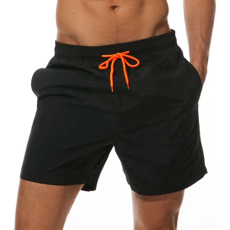 Men's Quick Dry Swim Shorts Drawstring Elastic Waist Side Pockets Beach Volleyball