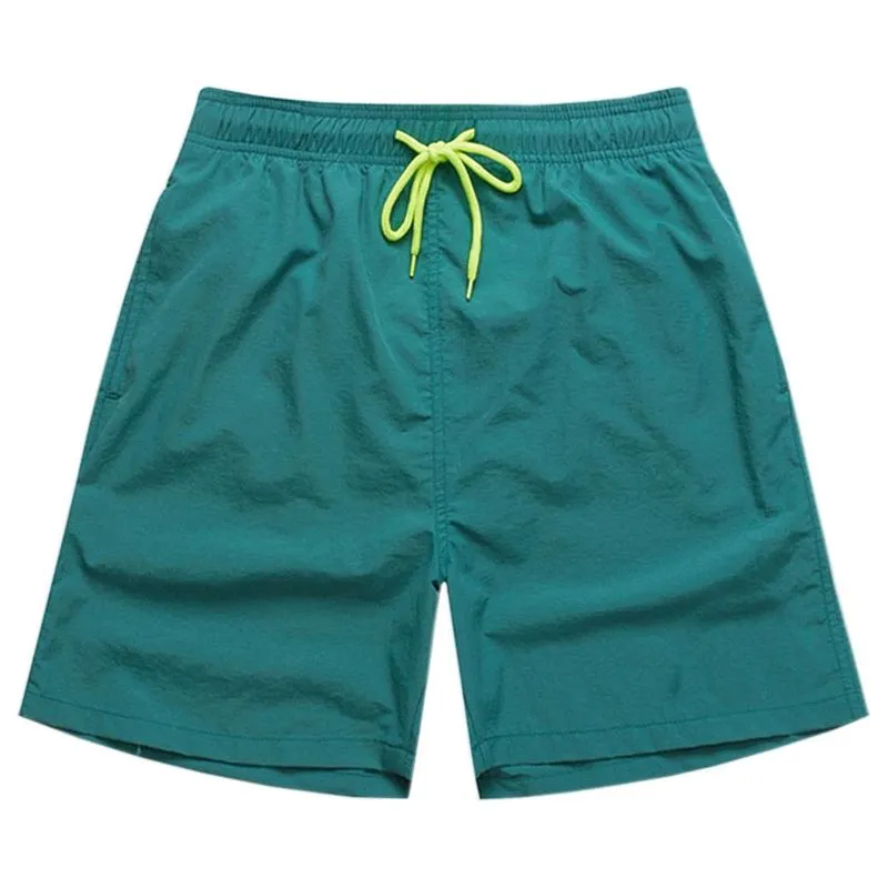 Men's Quick Dry Swim Shorts Drawstring Elastic Waist Side Pockets Beach Volleyball