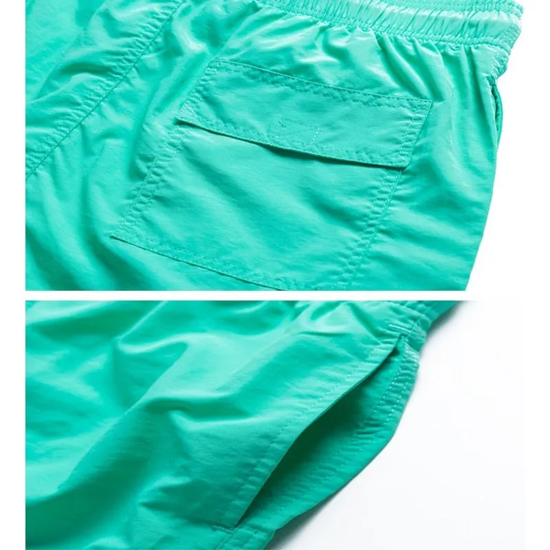 Men's Quick Dry Swim Shorts Drawstring Elastic Waist Side Pockets Beach Volleyball