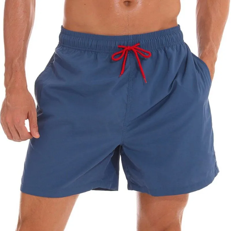 Men's Quick Dry Swim Shorts Drawstring Elastic Waist Side Pockets Beach Volleyball