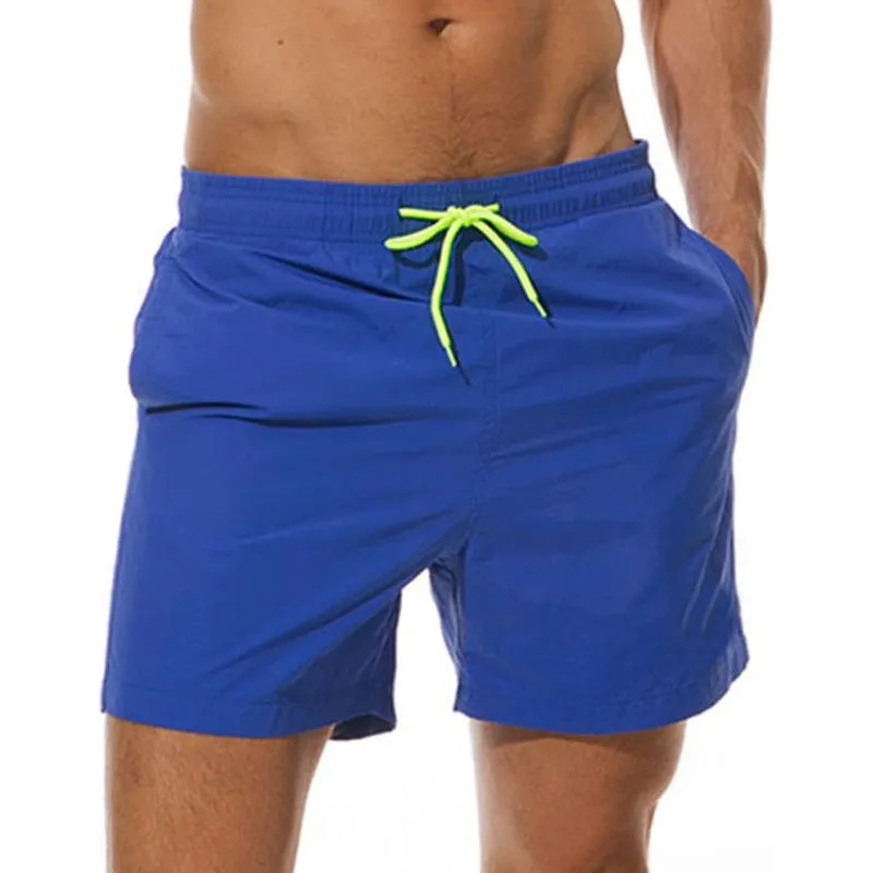 Men's Quick Dry Swim Shorts Drawstring Elastic Waist Side Pockets Beach Volleyball