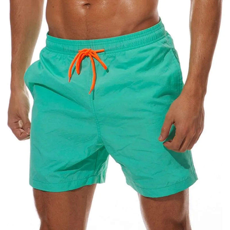Men's Quick Dry Swim Shorts Drawstring Elastic Waist Side Pockets Beach Volleyball