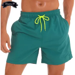 Men's Quick Dry Swim Shorts Drawstring Elastic Waist Side Pockets Beach Volleyball