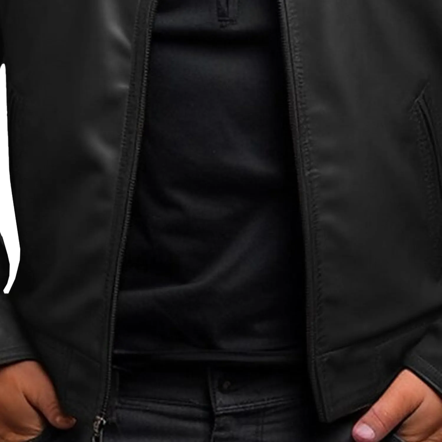 Men's Stand Collar Faux Leather Jacket Casual Zip Up Leather Motorcycle Jacket Solid Color Slim Punk Biker Outwear
