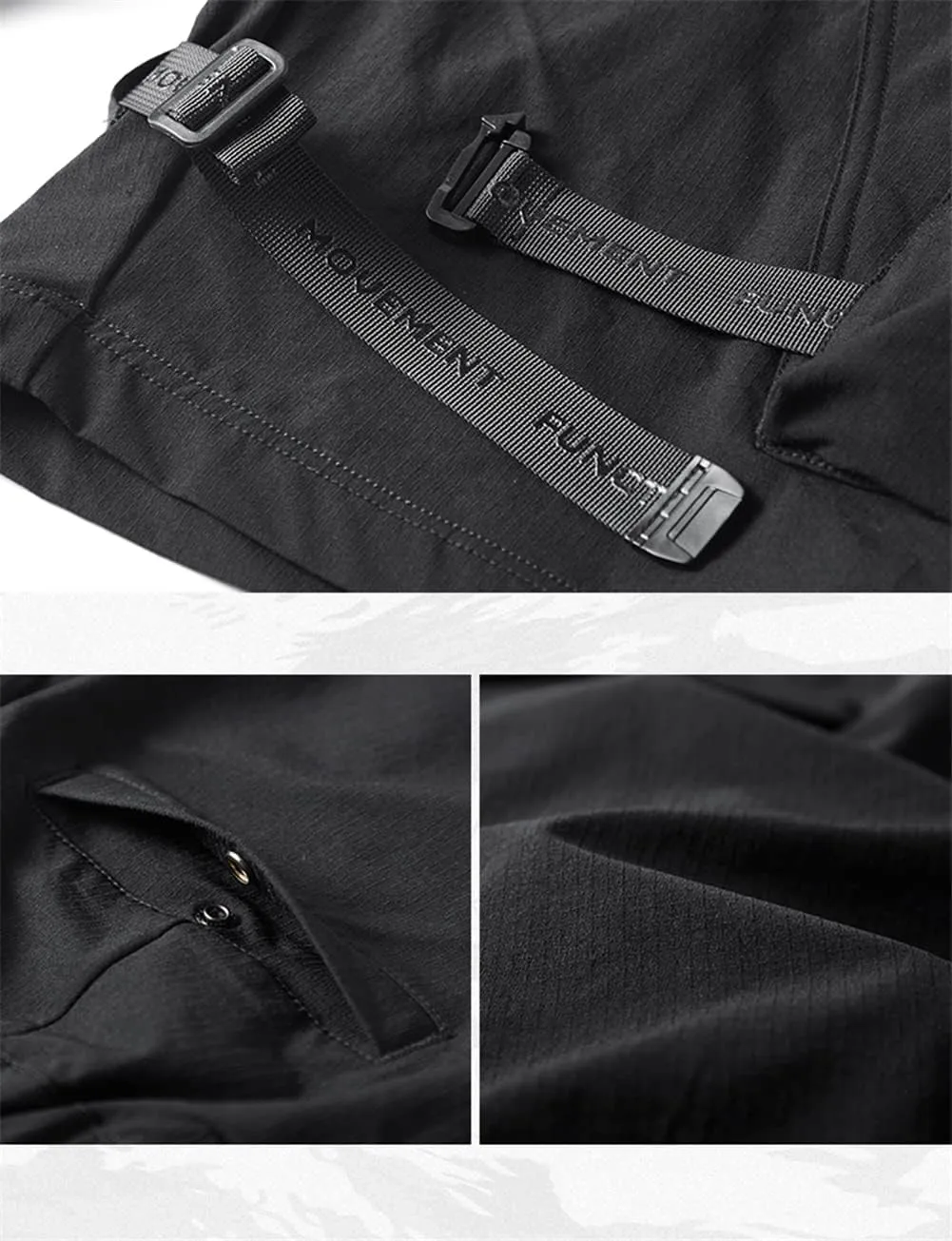 Men's Streetwear Black Cargo Shorts Men Techwear Military Tactical Shorts Harajuku Short Pants Male