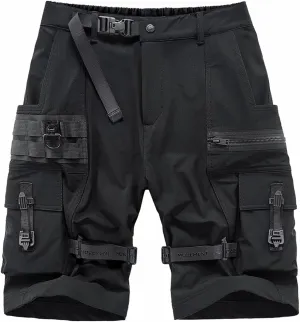 Men's Streetwear Black Cargo Shorts Men Techwear Military Tactical Shorts Harajuku Short Pants Male