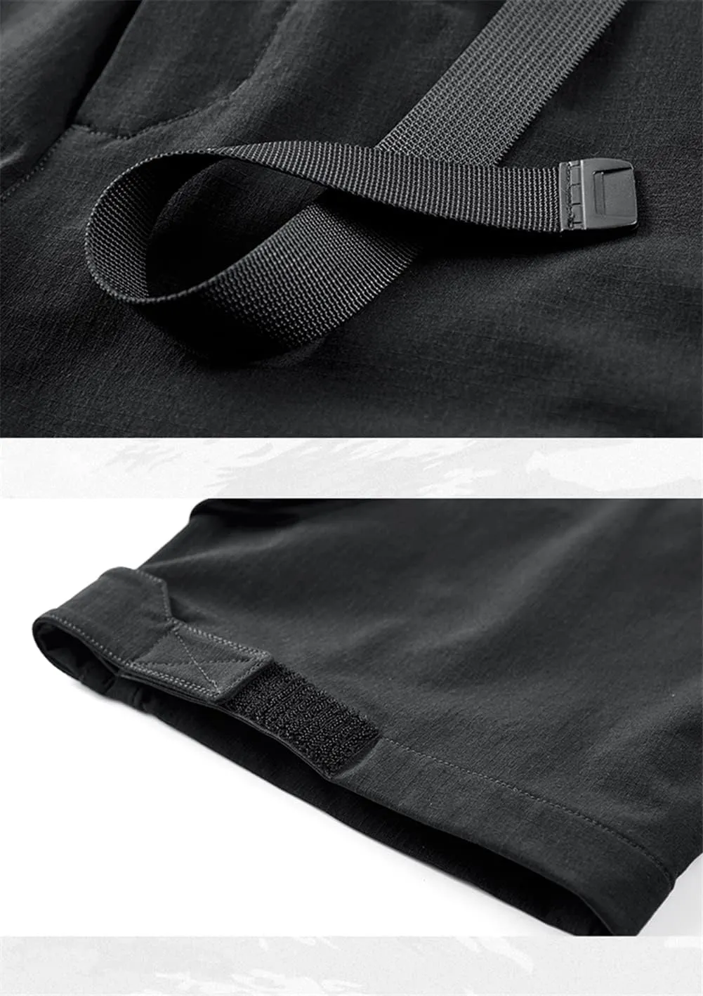 Men's Streetwear Black Cargo Shorts Men Techwear Military Tactical Shorts Harajuku Short Pants Male